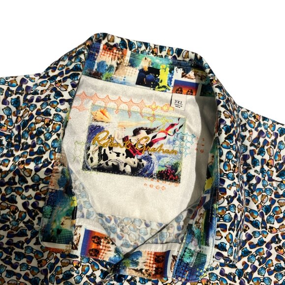 ROBERT GRAHAM Men's Short Sleeved Shirt Size 3XL Sunglasses Vacation 100% Cotton - Picture 5 of 12